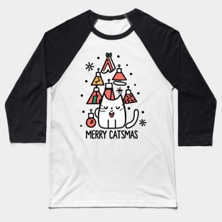 Merry catsmas - cute cat lovers christmas Baseball T-Shirt